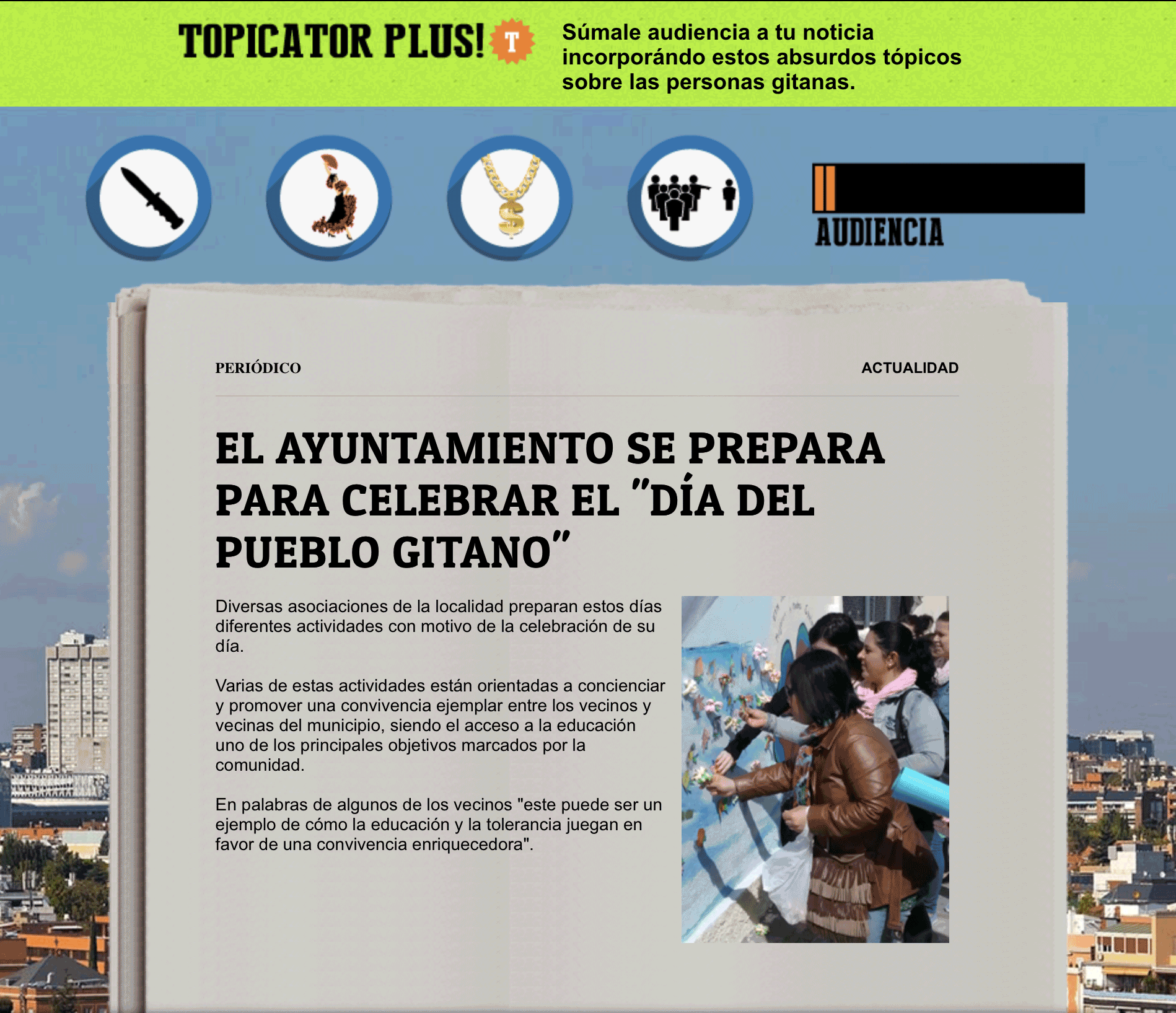 Topicator plus de Payo Today 2016, una campaña social para la Fundación Secretariado GItano
